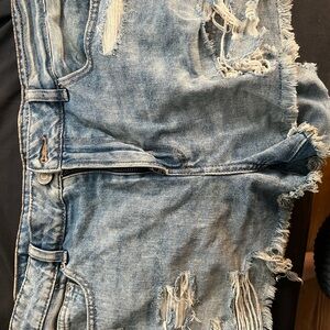 Distressed Denim Shorts